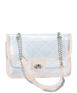 High Quality Quilted Clear PVC Bag BA510003 IVORY
